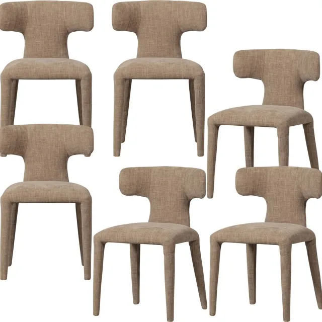 WOOOD Permit Eetkamerstoelen - Polyester - Zand - Set van 6 sand