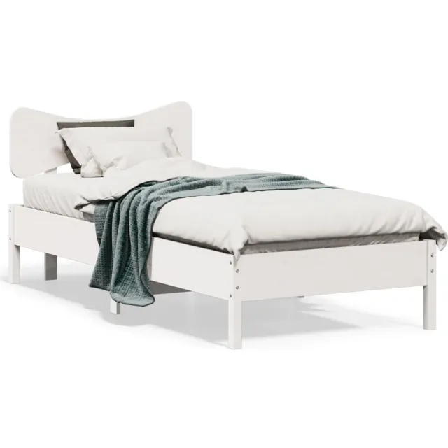 vidaXL Bedframe zonder matras massief grenenhout wit 140x200 cm