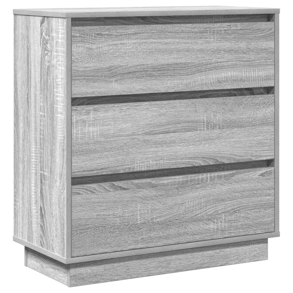 vidaXL Nachtkastje Grijs 71 x 34,5 x 75 cm Bewerkt hout, foto 3