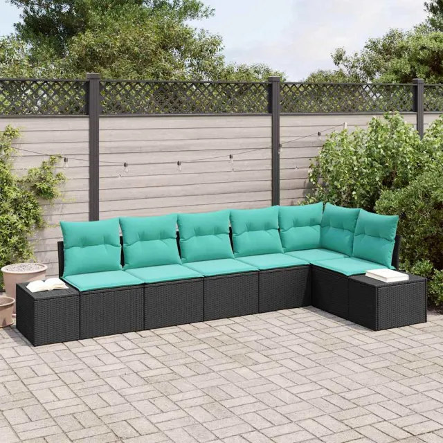 vidaXL Tuin Sofa Set 6 st Zwart poly rattan