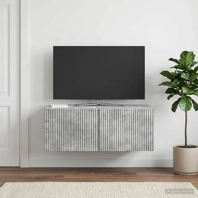 vidaXL Wandbeugel TV-kast 78,5 x 41 x 30 cm Betongrijs Bewerkt hout