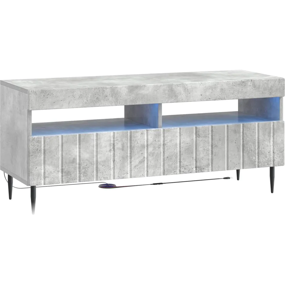 vidaXL LED tv-meubel ZWOLLE 100 x 35 x 43 cm Betongrijs Bewerkt hout