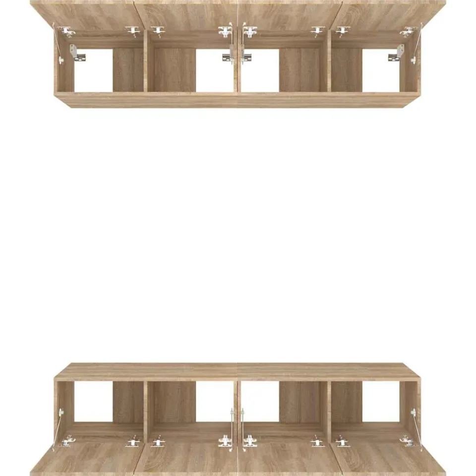 vidaXL Tv-meubels 4 st 80x30x30 cm bewerkt hout sonoma eikenkleurig Bruin