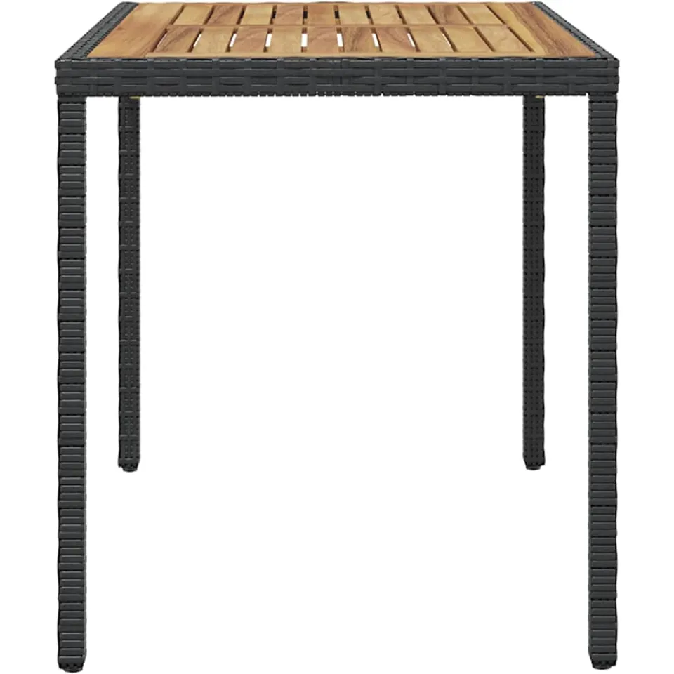 vidaXL Tuintafel 123x60x74 cm massief acaciahout zwart en bruin, foto 3