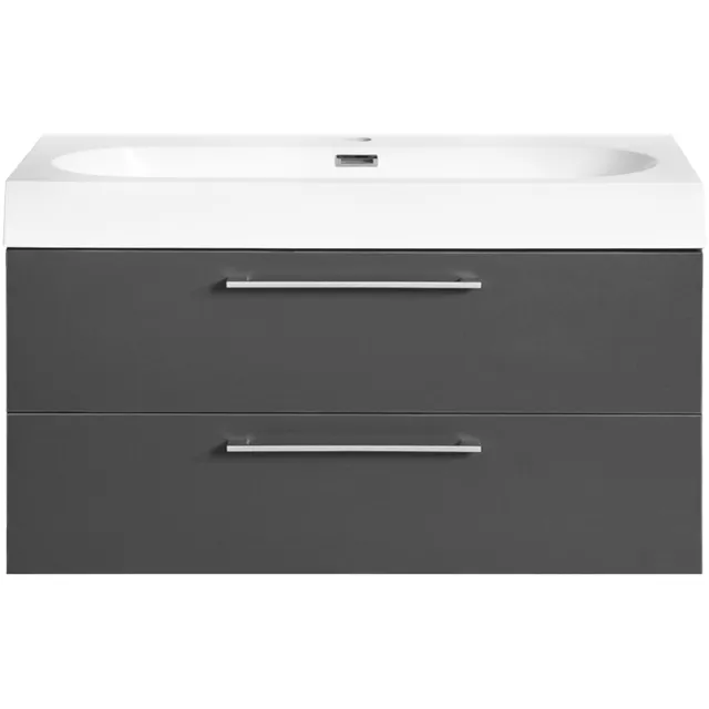 Differnz Badkamermeubelset Differnz Somero Met Keramiek Wastafel 80 cm Antraciet