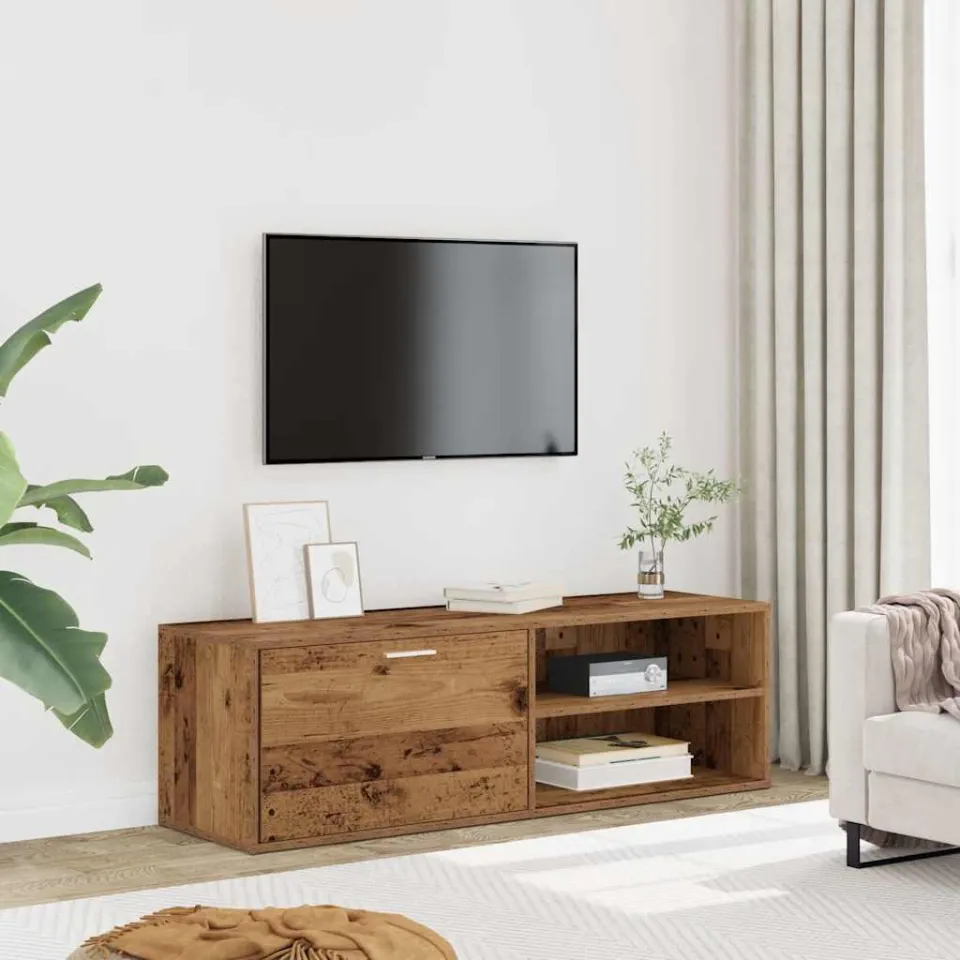 vidaXL Tv-meubel 120x34x37 cm bewerkt hout oud houtkleurig bruin, foto 2