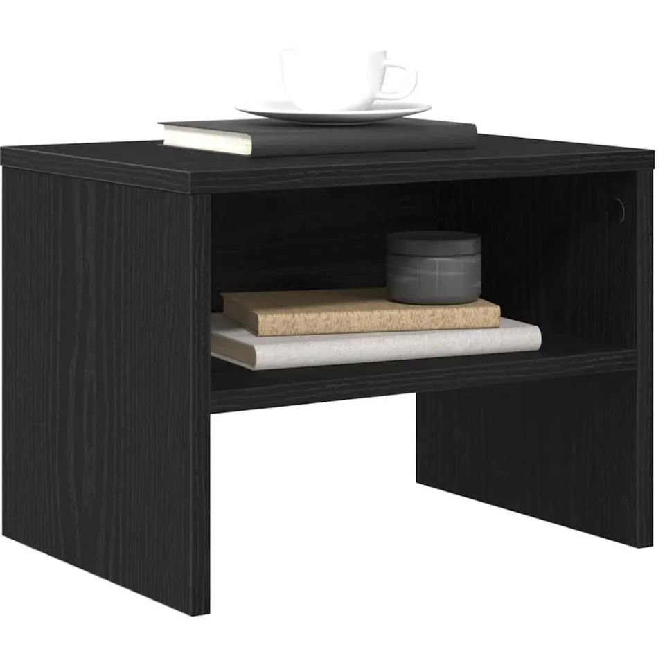 vidaXL Nachtkastje 2 st Zwart eiken 40 x 30 x 30 cm Bewerkt hout