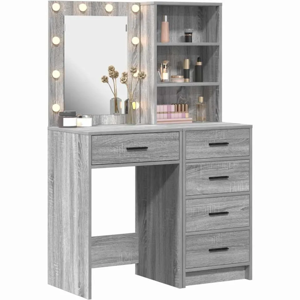 vidaXL Plafondtafel 2 st Grijs 50 x 41 x 135 cm Bewerkt hout