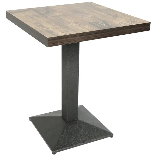 M Goods M-Goods Eettafel Vierkant 60x60 cm - Industriële Keukentafel voor 2 Personen - Houten Tafelblad met IJzeren Onderstel - Retro Design Bruin, Zwart