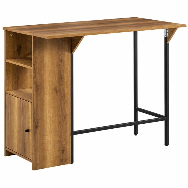 TREVOR houtlook bartafel - 120x95x63cm - Bruin/Zwart Houtlook bruin