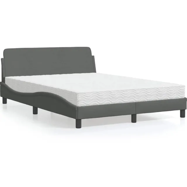 vidaXL Bed met matras "Dover" stof donkergrijs 120x200 cm