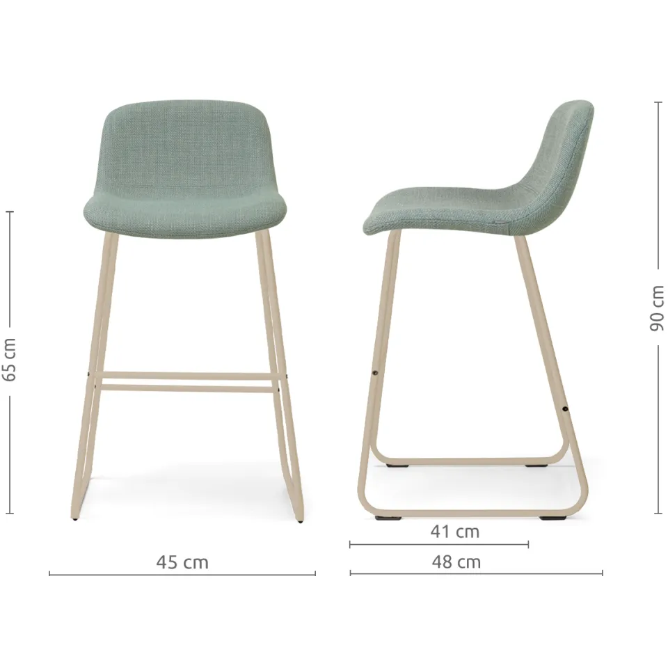 Nolon Nino-Mats barkruk saliegroen - beige onderstel - 65 cm, foto 2