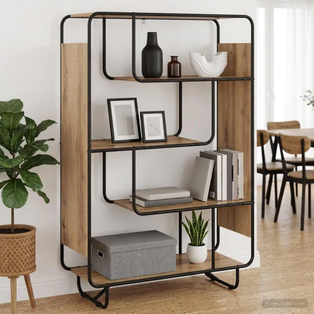 vidaXL Hoge kast Artisanaal eiken 93.5 x 37.5 x 144 cm Bewerkt hout Bruin