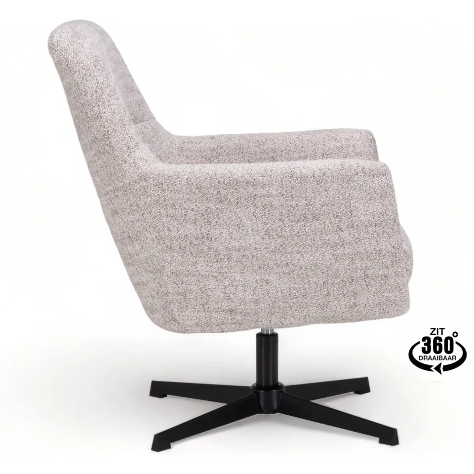 Wehkamp Home fauteuil licht grijs/bruin, foto 3