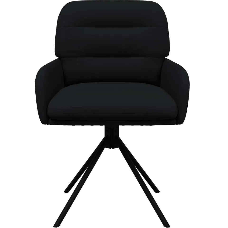 vidaXL Draai Eetstoelen 4 st Kunstleer Zwart 59 x 59,5 x 90 cm