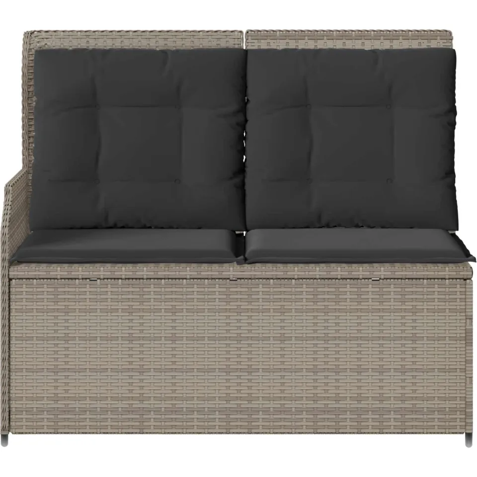 vidaXL Tuinbank Lichtgrijs poly rattan, foto 4