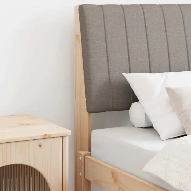 vidaXL Gestoffeerd hoofdbord Taupe 80 cm Massief grenenhout Bruin