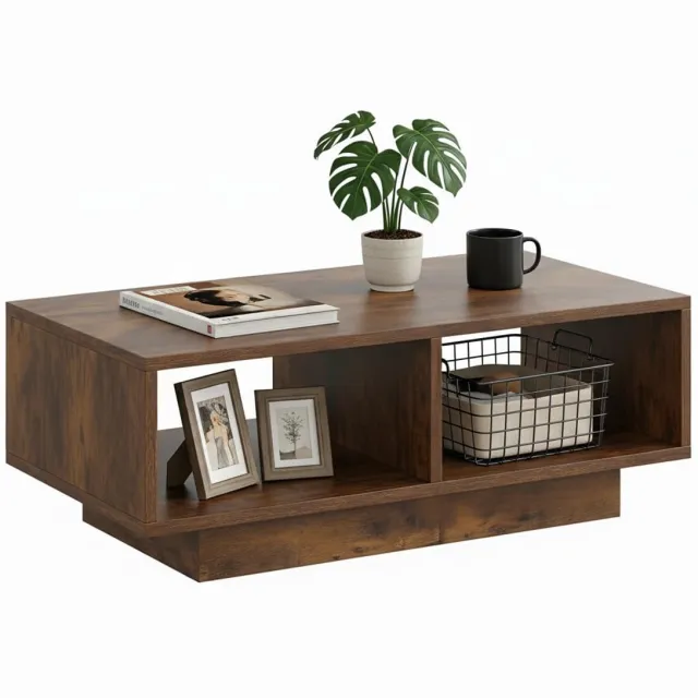 Unyqoos Stijlvolle rechthoekige salontafel met ruime opbergruimte en modern design Vintage houtlook