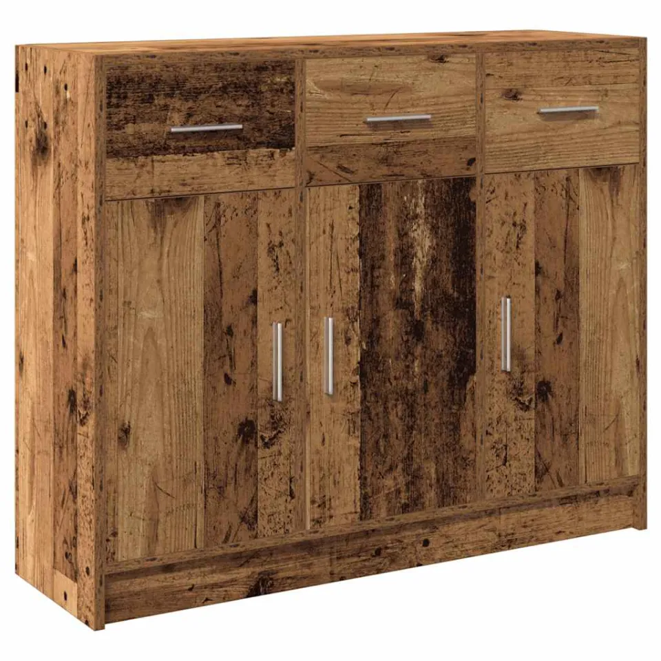 vidaXL Dressoir 91x28x75 cm bewerkt hout oud houtkleurig Bruin