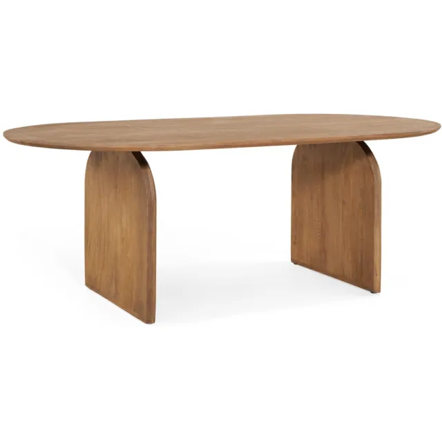 Nest of Nora Eettafel Eira - Mangohout 200x100 cm - Ovaal - Naturel Eetkamertafel Beige