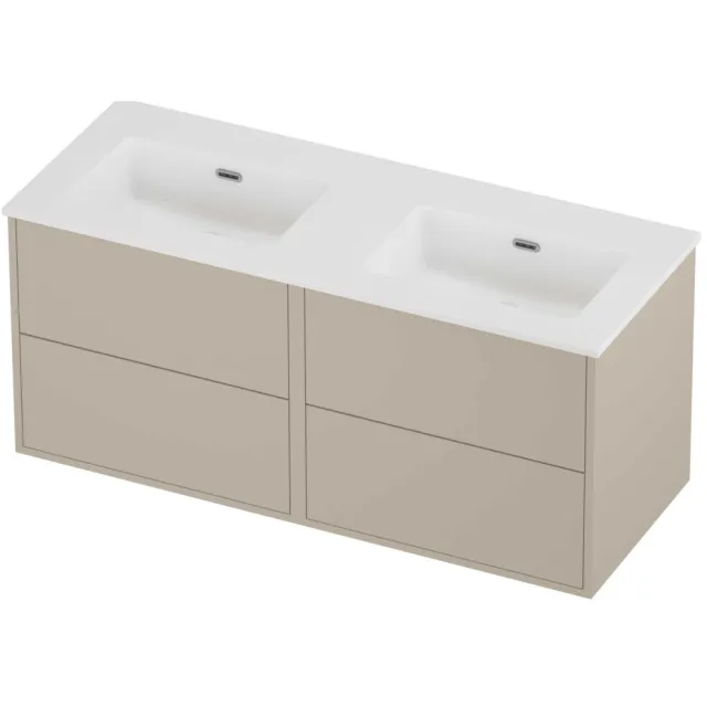 Proline Tribute Badmeubelset Porselein Elegant Zonder Gat 120x46x54 cm Mat White Soft Linen Beige