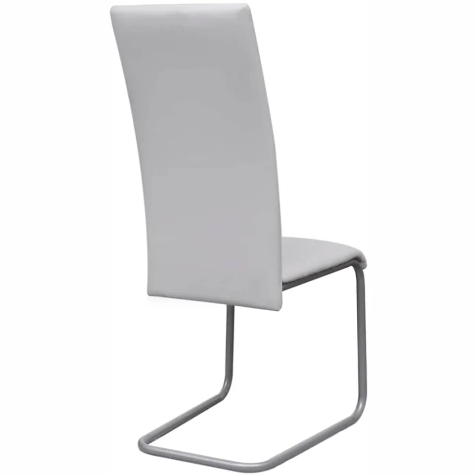 vidaXL Eetkamerstoelen 6 st kunstleer wit, foto 4