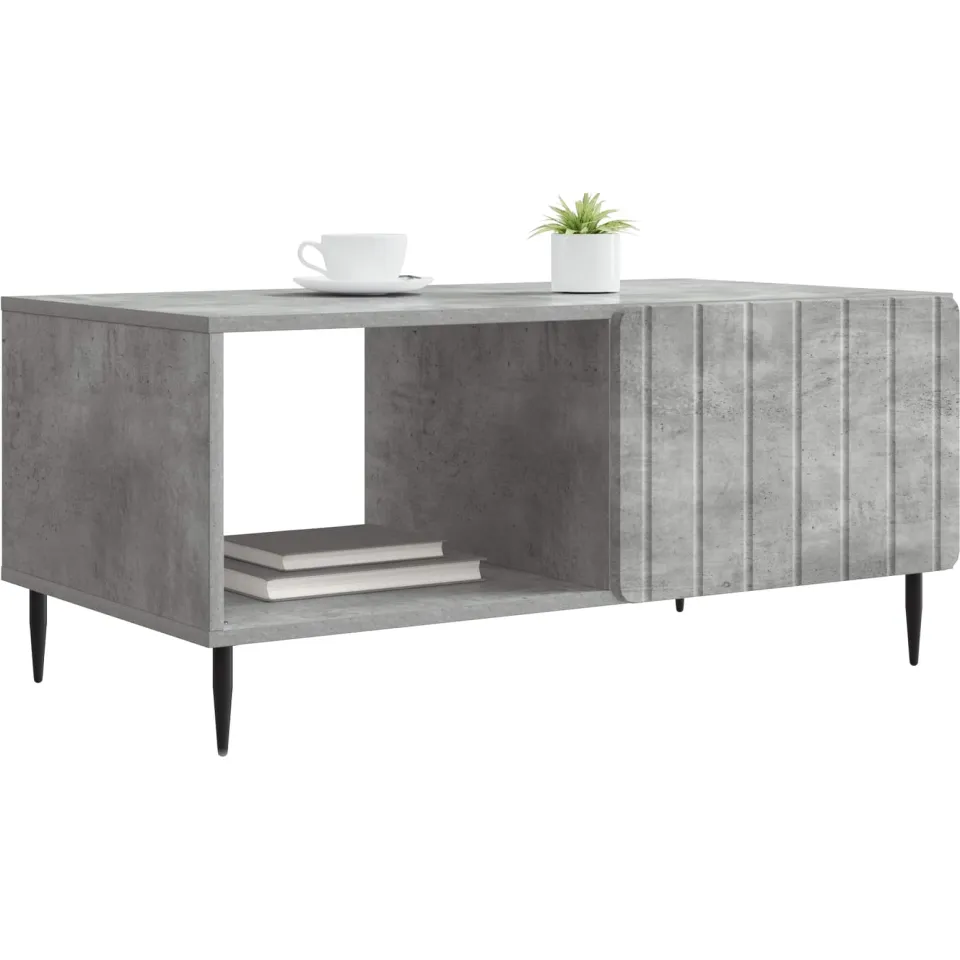 vidaXL Salontafel Betongrijs 90 x 50 x 40 cm Bewerkt hout