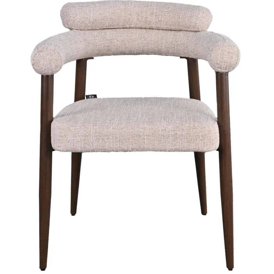 Giga Meubel Lidingö eetkamerstoel beige beige/walnoot