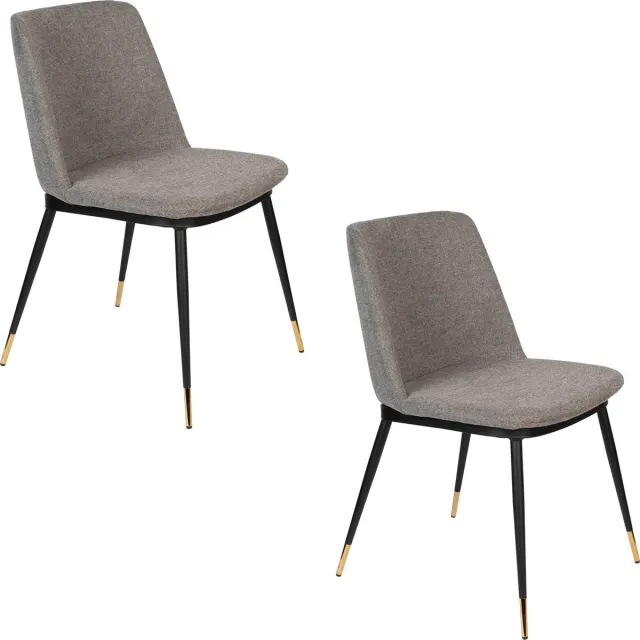 Housecraft Living Lionel Eetkamerstoelen Lichtgrijs - Set van 2 grijs
