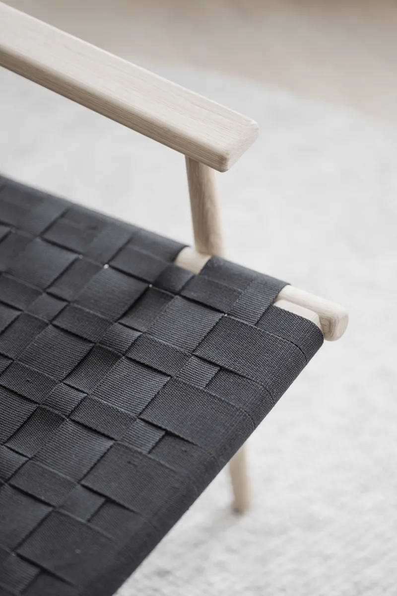 Rowico Home Canwood houten fauteuil whitewash - zwarte zitting, foto 5