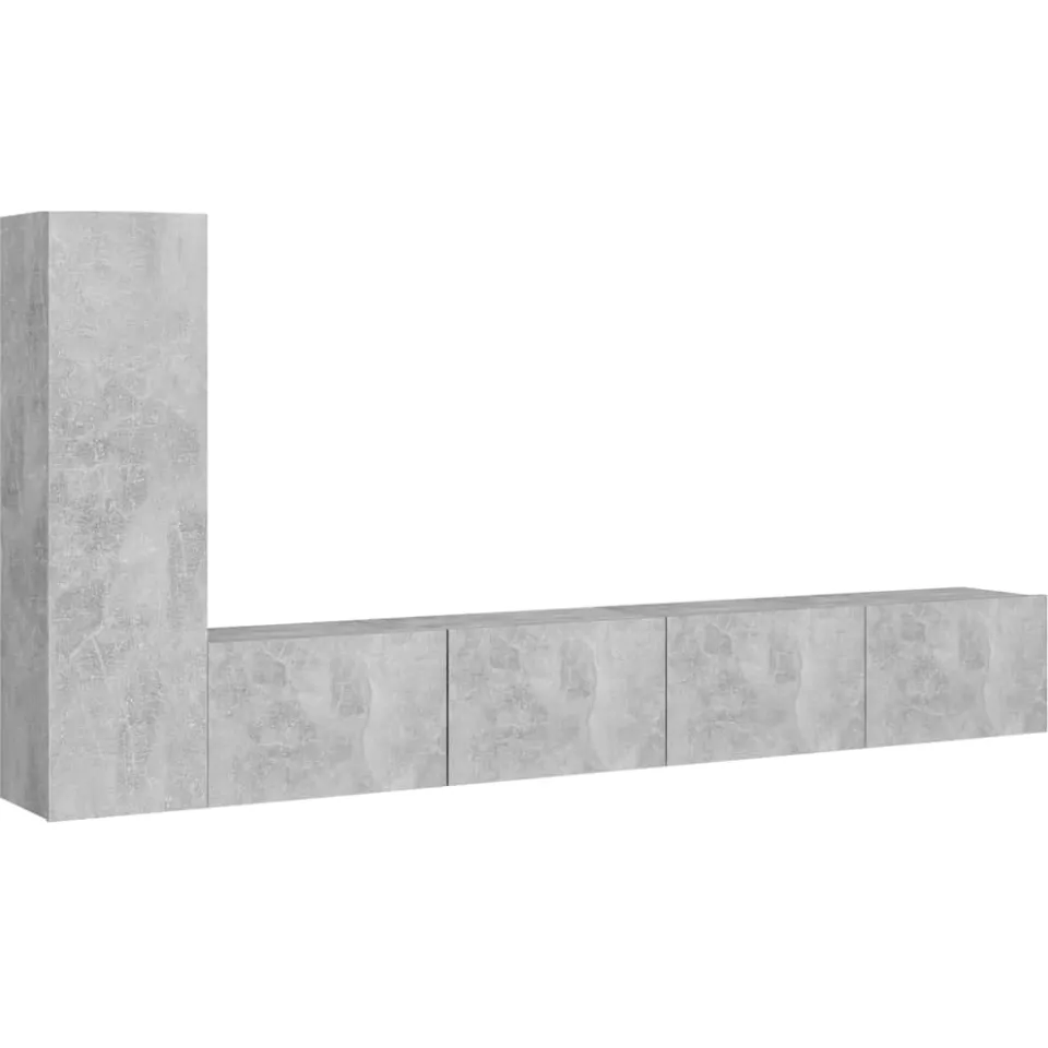 vidaXL 3-delige Tv-meubelset bewerkt hout betongrijs grijs, foto 3