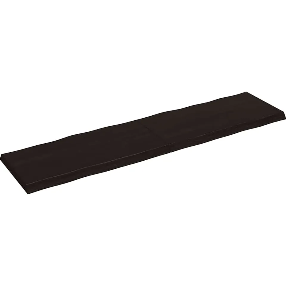 vidaXL Tafelblad natuurlijke rand 200x50x(2-6)cm eikenhout donkerbruin