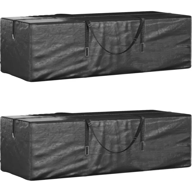 vidaXL Opbergtassen tuinkussens 2 st 135x40x55 cm polyetheen zwart