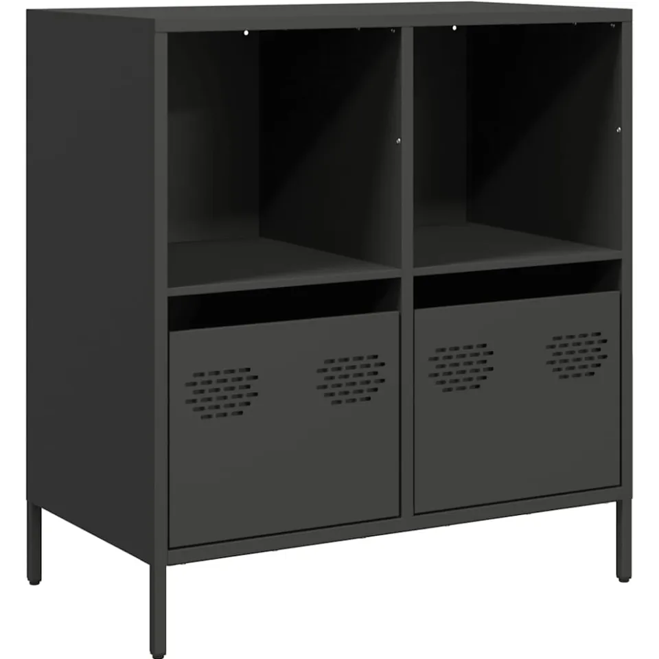 vidaXL Dressoir 68x39x73,5 cm koudgewalst staal zwart, foto 3
