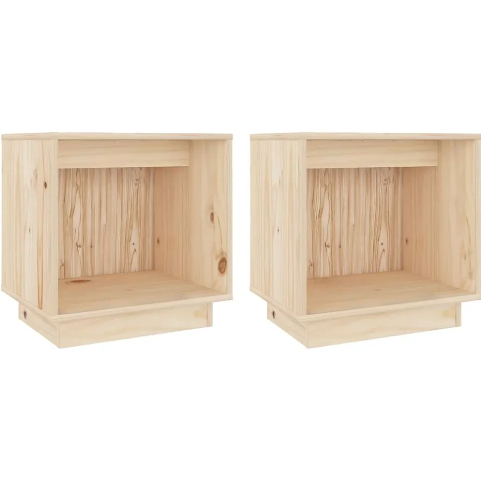 vidaXL Nachtkastjes 2 st 40x30x40 cm massief grenenhout wit