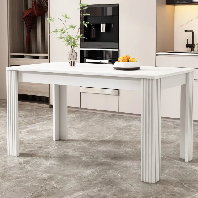 Welltin Eettafel - Keukentafel - 116 x 65 x 75 cm - Modern design - voor keuken en woonkamer - Wit