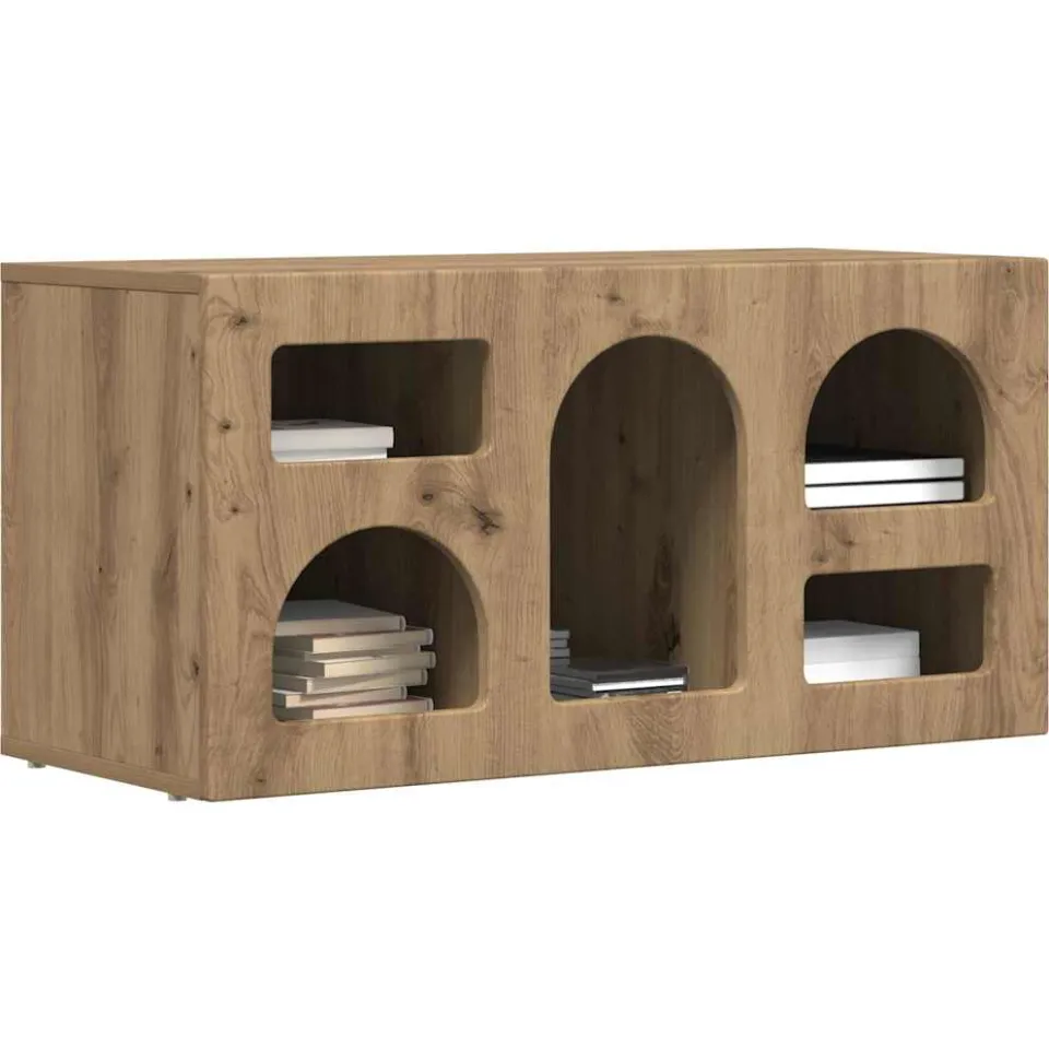 vidaXL TV-kast ELST 80 x 35 x 40 cm Artisan Eiken Bewerkt hout Bruin
