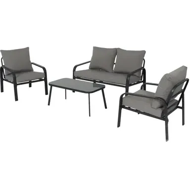 Central Park - Praxis Eigen Merk Central Park Loungeset Milos - Staal - Donkergrijs - 4 Personen, foto 3