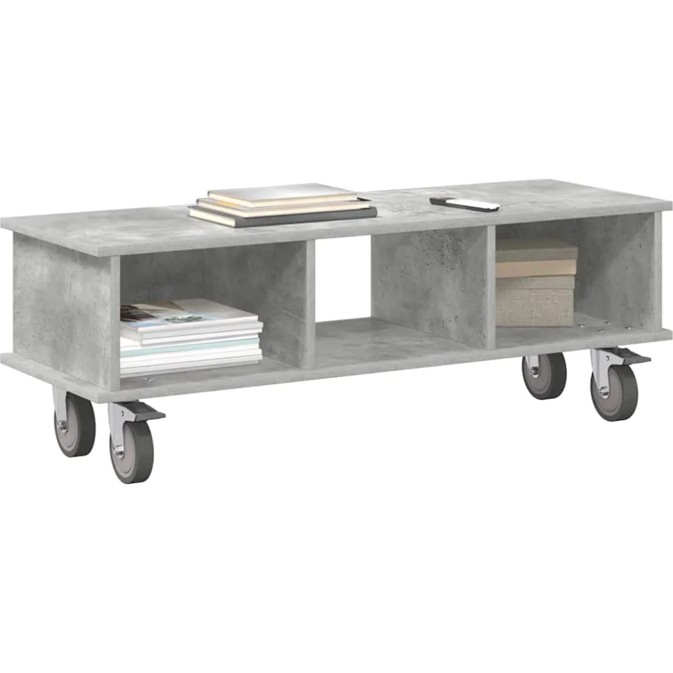 vidaXL TV-standaard 100 x 35 x 35 cm Beton Grijs Bewerkt hout