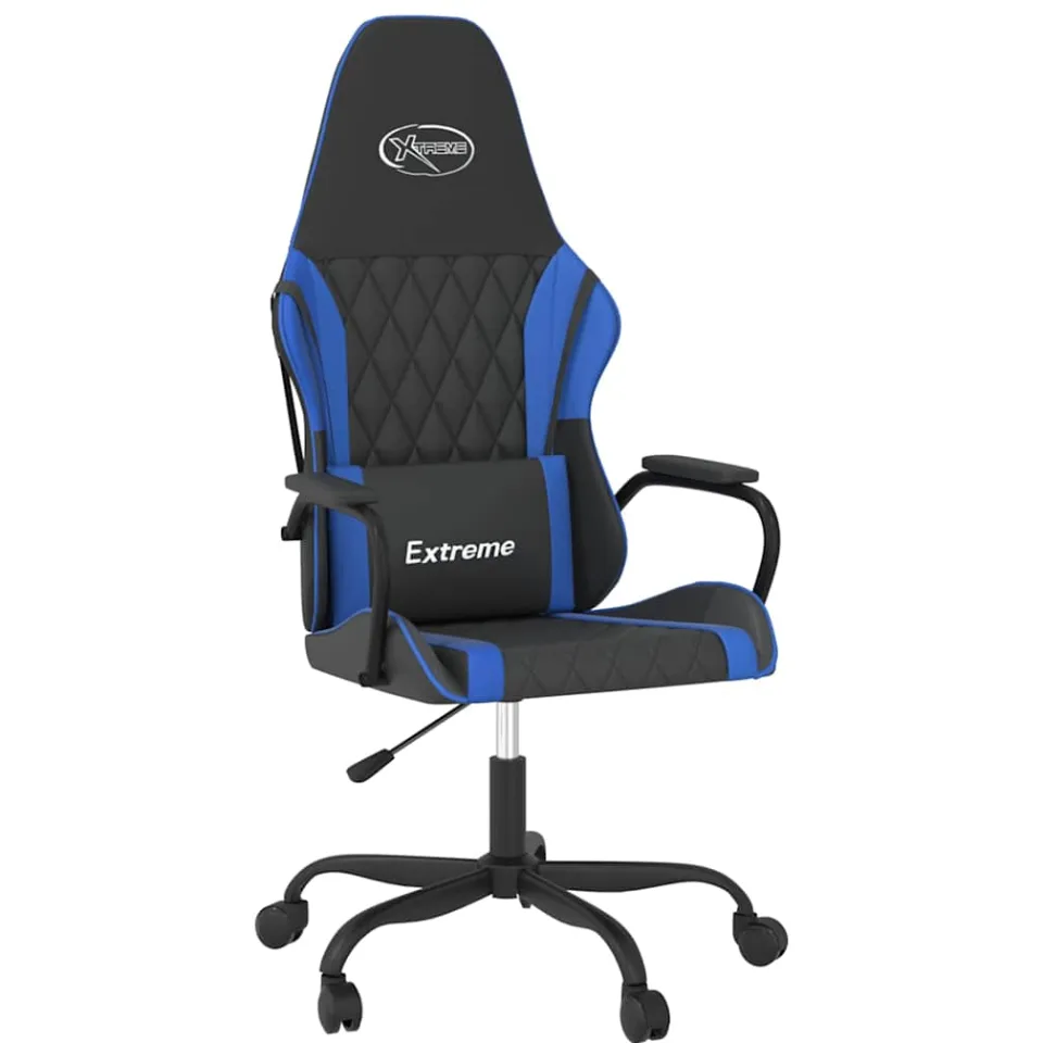 vidaXL Gamestoel kunstleer zwart en blauw, foto 3