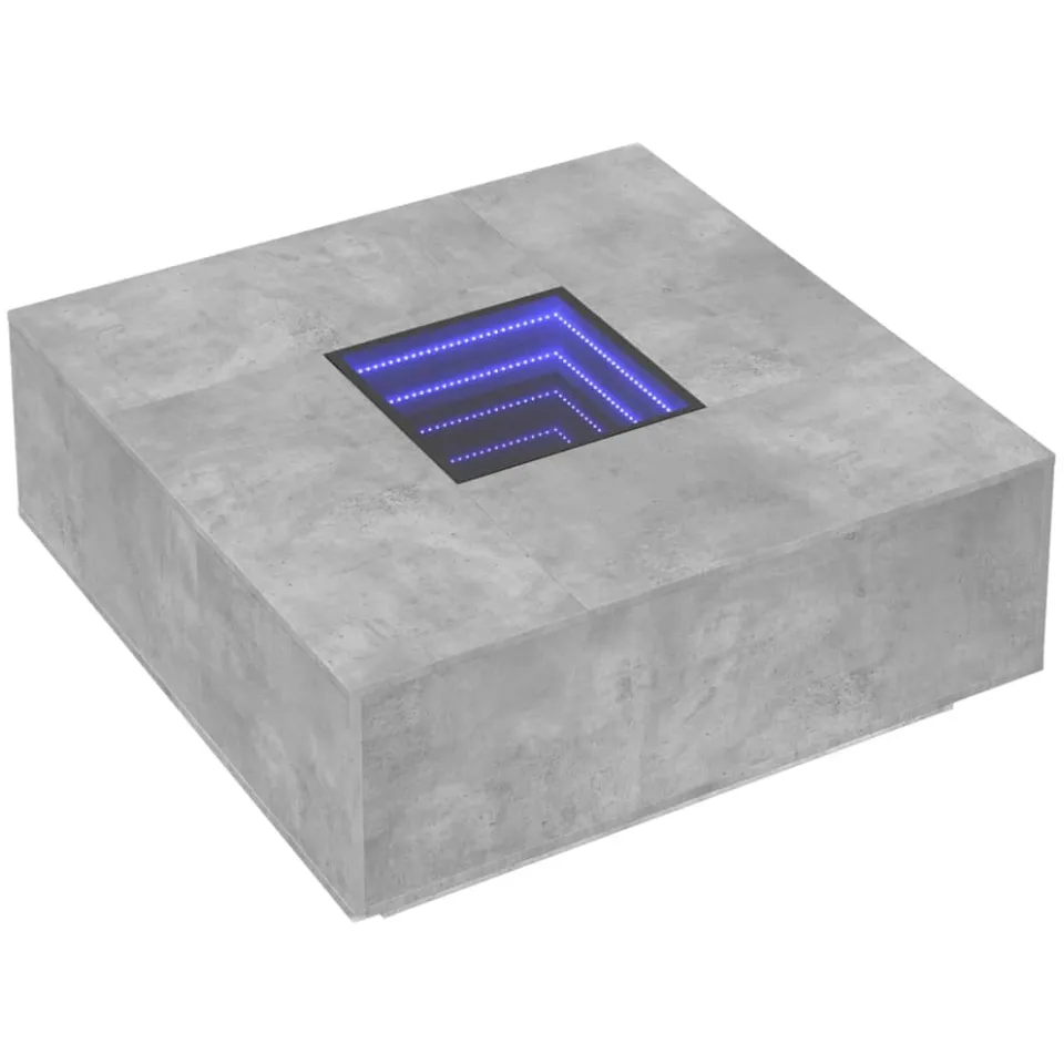 vidaXL Salontafel met Infinity LED 100x100x40 cm betongrijs