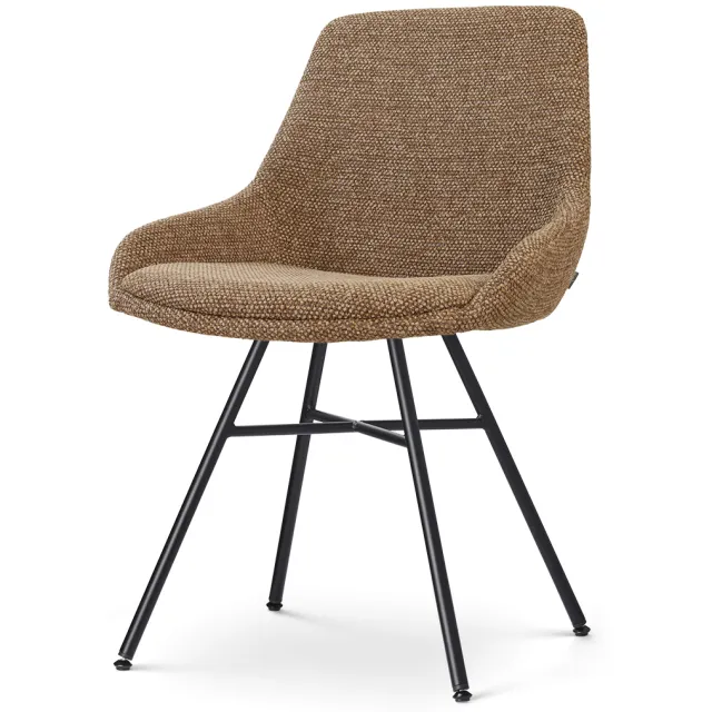 Nolon Noa-Isa eetkamerstoel bruin blend - zwart onderstel, foto 2