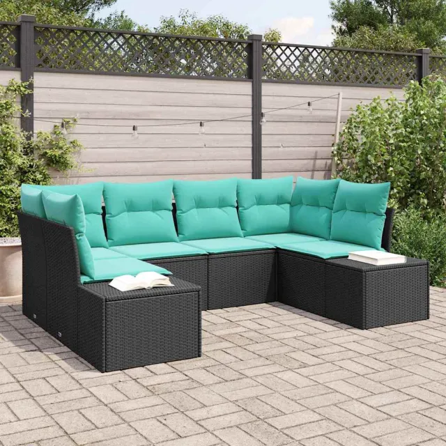 vidaXL Tuin Sofa Set 6 st Zwart poly rattan, foto 2