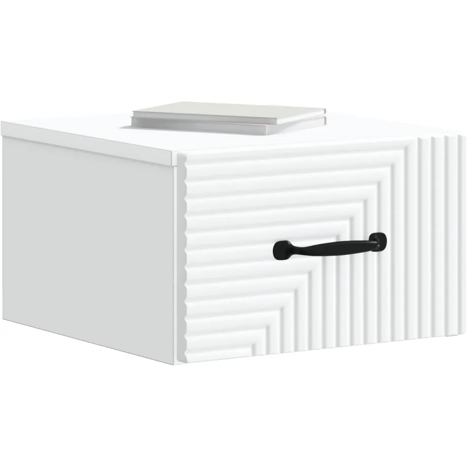 vidaXL Wandbeugel Bedkast Wit 34,5 x 33 x 20 cm Bewerkt hout