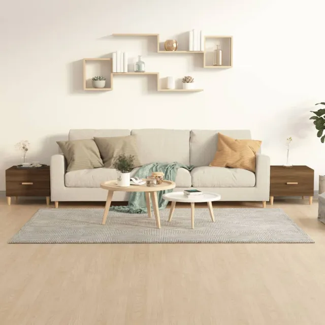 vidaXL Salontafels 2 st 50x50x40 cm bewerkt hout bruin eikenkleur, foto 2