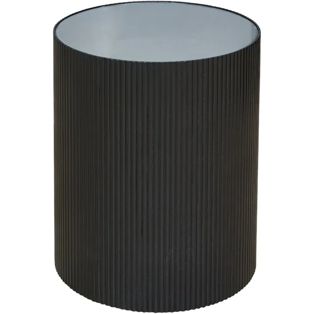 SVITA CARLO bijzettafel, salontafel, 39 x 48 cm (diameter x hoogte), paulowniahout, zwart/zwart