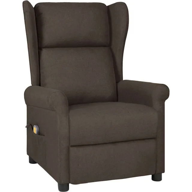 vidaXL Massagestoel stof donkerbruin