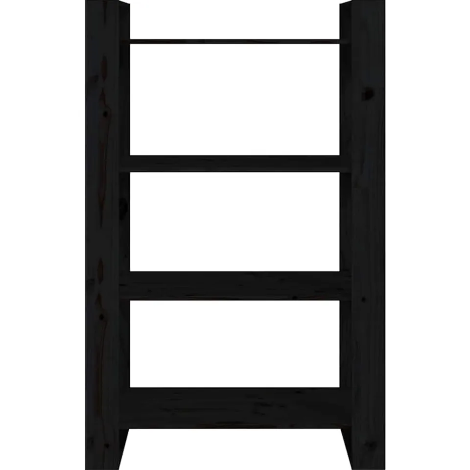 vidaXL Boekenkast/kamerscherm 80x35x125 cm massief grenenhout zwart, foto 4