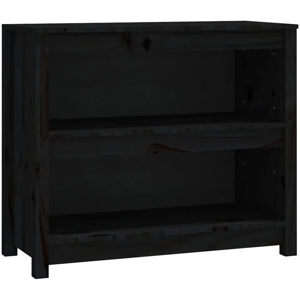 vidaXL Boekenkast 80x35x68 cm massief grenenhout zwart