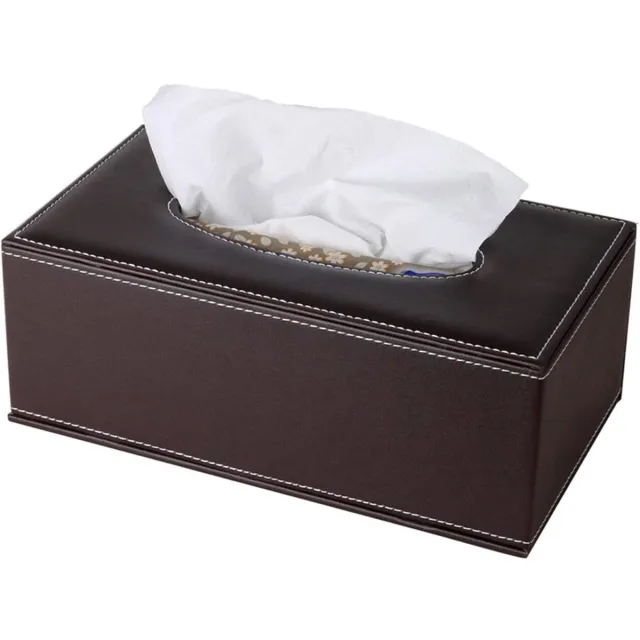 Famanu Doos voor cosmeticadoekjes, rechthoekig, met magnetische afdekking, voor eetkamer, badkamer, slaapkamer, kantoor, salontafel, autodecoratie, bruin